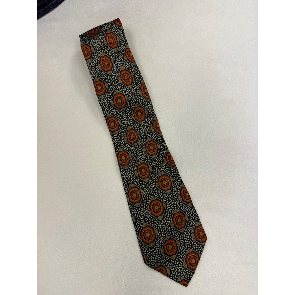 Giorgio Armani Vintage Silk Tie OS Made in Italy Geometric EUC